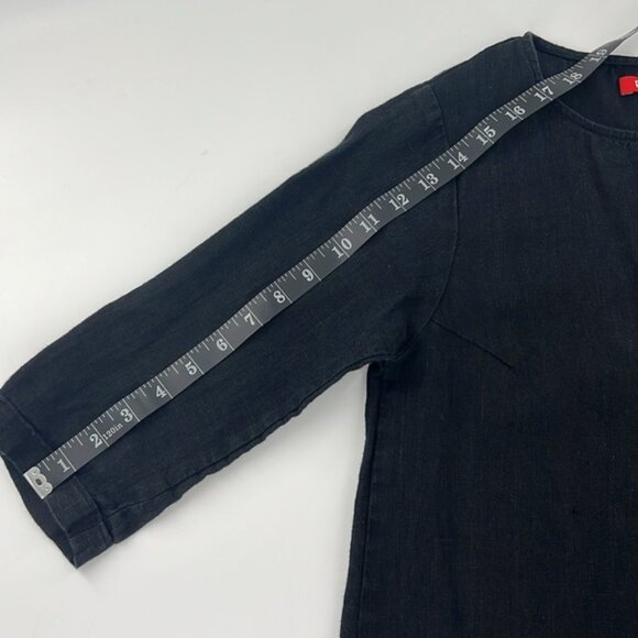 Pyne and Smith dress European flax linen in Black muted minimal capsule casual - Picture 6 of 8